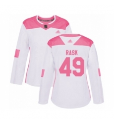 Women's Minnesota Wild #49 Victor Rask Authentic White Pink Fashion Hockey Jersey