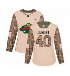 Women's Minnesota Wild #40 Gabriel Dumont Authentic Camo Veterans Day Practice Hockey Jersey
