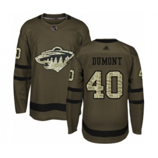 Youth Minnesota Wild #40 Gabriel Dumont Authentic Green Salute to Service Hockey Jersey Youth Minnesota Wild #40 Gabriel Dumont Authentic Green Salute to Service Hockey Jersey
