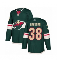 Men's Minnesota Wild #38 Ryan Hartman Authentic Green Home Hockey Jersey