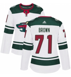 Women's Adidas Minnesota Wild #71 J T  Brown Authentic White Away NHL Jersey