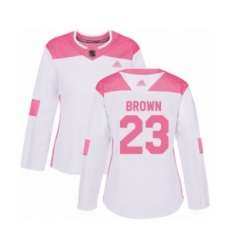 Women's Minnesota Wild #23 J.T. Brown Authentic White Pink Fashion Hockey Jersey
