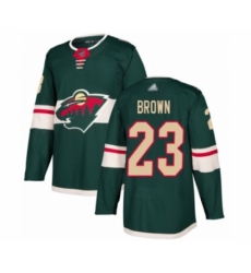 Youth Minnesota Wild #23 J.T. Brown Authentic Green Home Hockey Jersey
