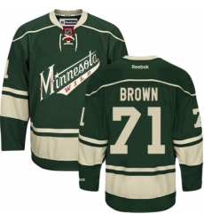 Youth Reebok Minnesota Wild #71 J T  Brown Authentic Green Third NHL Jersey