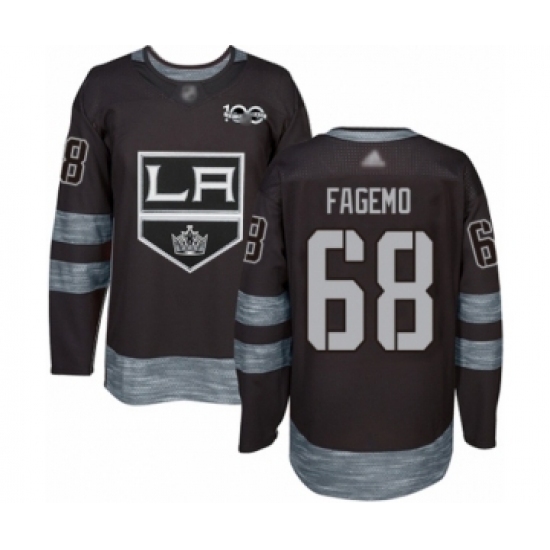 Men's Los Angeles Kings #68 Samuel Fagemo Authentic Black 1917-2017 100th Anniversary Hockey Jersey Men's Los Angeles Kings #68 Samuel Fagemo Authentic Black 1917-2017 100th Anniversary Hockey Jersey