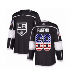Men's Los Angeles Kings #68 Samuel Fagemo Authentic Black USA Flag Fashion Hockey Jersey