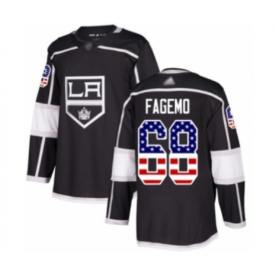 Men's Los Angeles Kings #68 Samuel Fagemo Authentic Black USA Flag Fashion Hockey Jersey Men's Los Angeles Kings #68 Samuel Fagemo Authentic Black USA Flag Fashion Hockey Jersey