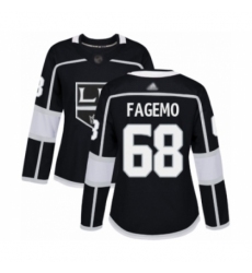 Women's Los Angeles Kings #68 Samuel Fagemo Authentic Black Home Hockey Jersey