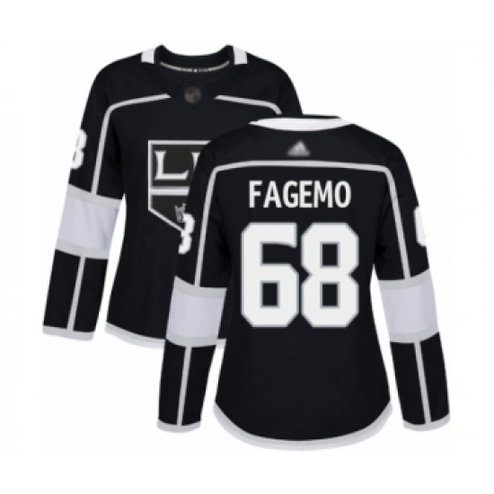 Women's Los Angeles Kings #68 Samuel Fagemo Authentic Black Home Hockey Jersey Women's Los Angeles Kings #68 Samuel Fagemo Authentic Black Home Hockey Jersey
