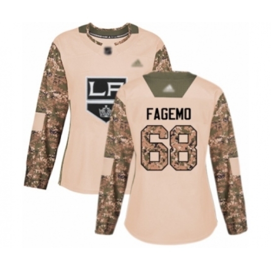 Women's Los Angeles Kings #68 Samuel Fagemo Authentic Camo Veterans Day Practice Hockey Jersey Women's Los Angeles Kings #68 Samuel Fagemo Authentic Camo Veterans Day Practice Hockey Jersey