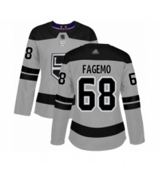Women's Los Angeles Kings #68 Samuel Fagemo Authentic Gray Alternate Hockey Jersey