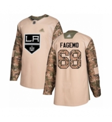 Youth Los Angeles Kings #68 Samuel Fagemo Authentic Camo Veterans Day Practice Hockey Jersey