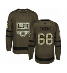 Youth Los Angeles Kings #68 Samuel Fagemo Authentic Green Salute to Service Hockey Jersey