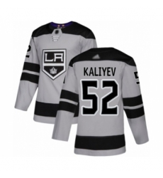 Men's Los Angeles Kings #52 Arthur Kaliyev Authentic Gray Alternate Hockey Jersey