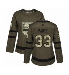 Women's Los Angeles Kings #33 Lukas Parik Authentic Green Salute to Service Hockey Jersey Women's Los Angeles Kings #33 Lukas Parik Authentic Green Salute to Service Hockey Jersey