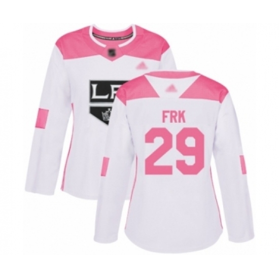 Women's Los Angeles Kings #29 Martin Frk Authentic White Pink Fashion Hockey Jersey Women's Los Angeles Kings #29 Martin Frk Authentic White Pink Fashion Hockey Jersey
