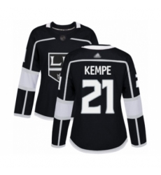 Women's Los Angeles Kings #21 Mario Kempe Authentic Black Home Hockey Jersey