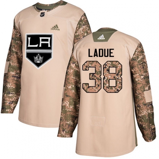 Men's Adidas Los Angeles Kings #38 Paul LaDue Authentic Camo Veterans Day Practice NHL Jersey Men's Adidas Los Angeles Kings #38 Paul LaDue Authentic Camo Veterans Day Practice NHL Jersey
