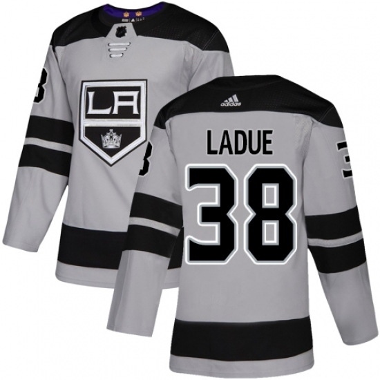 Men's Adidas Los Angeles Kings #38 Paul LaDue Premier Gray Alternate NHL Jersey Men's Adidas Los Angeles Kings #38 Paul LaDue Premier Gray Alternate NHL Jersey