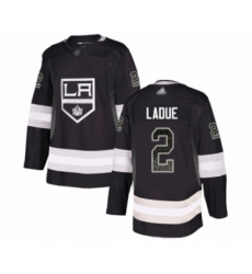 Men's Los Angeles Kings #2 Paul LaDue Authentic Black Drift Fashion Hockey Jersey
