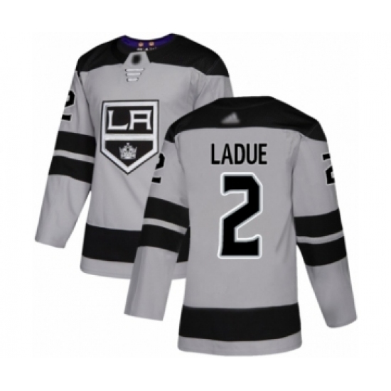Men's Los Angeles Kings #2 Paul LaDue Authentic Gray Alternate Hockey Jersey Men's Los Angeles Kings #2 Paul LaDue Authentic Gray Alternate Hockey Jersey