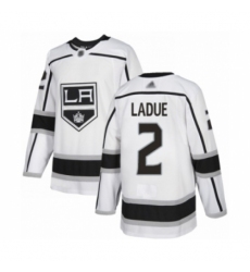 Men's Los Angeles Kings #2 Paul LaDue Authentic White Away Hockey Jersey