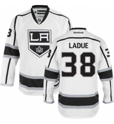 Men's Reebok Los Angeles Kings #38 Paul LaDue Authentic White Away NHL Jersey
