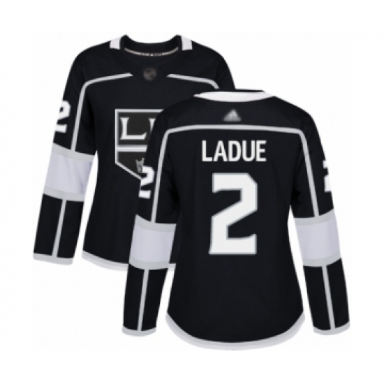 Women's Los Angeles Kings #2 Paul LaDue Authentic Black Home Hockey Jersey Women's Los Angeles Kings #2 Paul LaDue Authentic Black Home Hockey Jersey