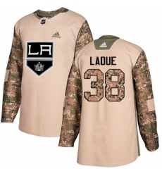 Youth Adidas Los Angeles Kings #38 Paul LaDue Authentic Camo Veterans Day Practice NHL Jersey