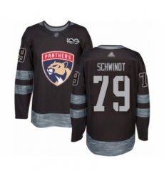 Men's Florida Panthers #79 Cole Schwindt Authentic Black 1917-2017 100th Anniversary Hockey Jersey