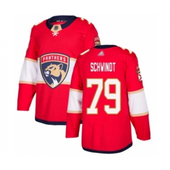 Men's Florida Panthers #79 Cole Schwindt Authentic Red Home Hockey Jersey Men's Florida Panthers #79 Cole Schwindt Authentic Red Home Hockey Jersey