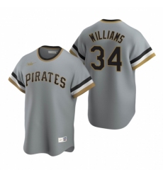 Men's Nike Pittsburgh Pirates #34 Trevor Williams Gray Cooperstown Collection Road Stitched Baseball Jersey
