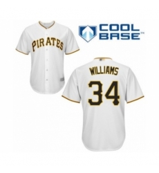 Youth Pittsburgh Pirates #34 Trevor Williams Authentic White Home Cool Base Baseball Player Jersey