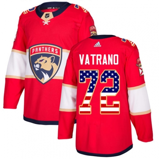 Men's Adidas Florida Panthers #72 Frank Vatrano Authentic Red USA Flag Fashion NHL Jersey Men's Adidas Florida Panthers #72 Frank Vatrano Authentic Red USA Flag Fashion NHL Jersey