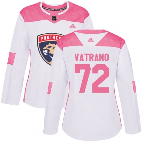 Women's Adidas Florida Panthers #72 Frank Vatrano Authentic White Pink Fashion NHL Jersey Women's Adidas Florida Panthers #72 Frank Vatrano Authentic White Pink Fashion NHL Jersey