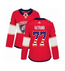 Women's Florida Panthers #77 Frank Vatrano Authentic Red USA Flag Fashion Hockey Jersey Women's Florida Panthers #77 Frank Vatrano Authentic Red USA Flag Fashion Hockey Jersey