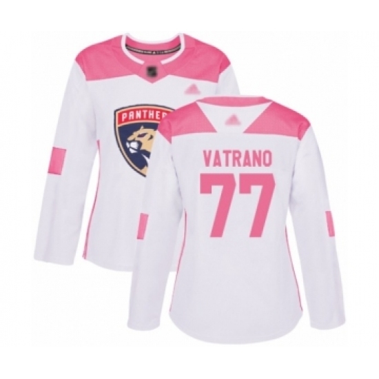 Women's Florida Panthers #77 Frank Vatrano Authentic White Pink Fashion Hockey Jersey Women's Florida Panthers #77 Frank Vatrano Authentic White Pink Fashion Hockey Jersey