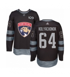 Men's Florida Panthers #64 Vladislav Kolyachonok Authentic Black 1917-2017 100th Anniversary Hockey Jersey