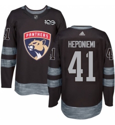 Men's Adidas Florida Panthers #41 Aleksi Heponiemi Authentic Black 1917-2017 100th Anniversary NHL Jersey
