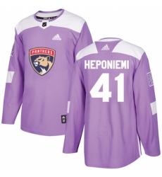 Men's Adidas Florida Panthers #41 Aleksi Heponiemi Authentic Purple Fights Cancer Practice NHL Jersey