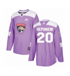 Men's Florida Panthers #20 Aleksi Heponiemi Authentic Purple Fights Cancer Practice Hockey Jersey