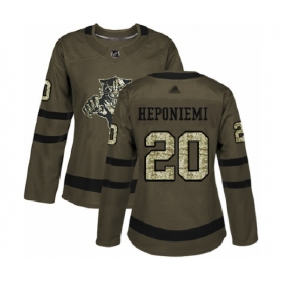 Women's Florida Panthers #20 Aleksi Heponiemi Authentic Green Salute to Service Hockey Jersey Women's Florida Panthers #20 Aleksi Heponiemi Authentic Green Salute to Service Hockey Jersey