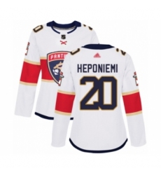 Women's Florida Panthers #20 Aleksi Heponiemi Authentic White Away Hockey Jersey