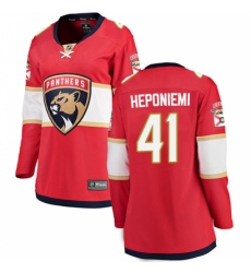 Women's Florida Panthers #41 Aleksi Heponiemi Fanatics Branded Red Home Breakaway NHL Jersey