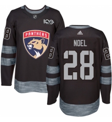 Men's Adidas Florida Panthers #28 Serron Noel Authentic Black 1917-2017 100th Anniversary NHL Jersey