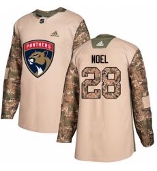 Men's Adidas Florida Panthers #28 Serron Noel Authentic Camo Veterans Day Practice NHL Jersey