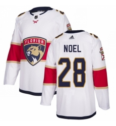 Men's Adidas Florida Panthers #28 Serron Noel Authentic White Away NHL Jersey
