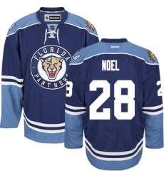 Men's Reebok Florida Panthers #28 Serron Noel Premier Navy Blue Third NHL Jersey