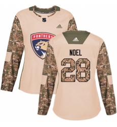 Women's Adidas Florida Panthers #28 Serron Noel Authentic Camo Veterans Day Practice NHL Jersey