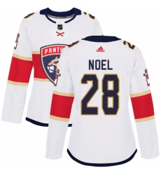 Women's Adidas Florida Panthers #28 Serron Noel Authentic White Away NHL Jersey